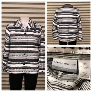 Alfred Dunner blouse black and white size 8p